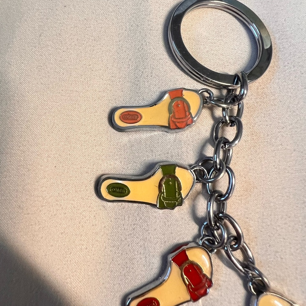 Coach Multicolor Flip Flop Sandals Keychain - Picture 6 of 7